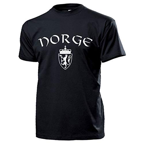 T-Shirt Noir Norvège Lion Scandinave Noreg Konge Riket Taille M Moyen