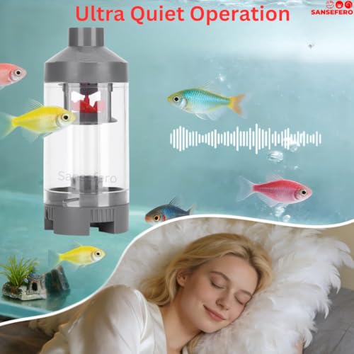Image of SANSEFERO Fish Poop Cleaner Suction Sponge Filter for Aquarium Filtration Fish Poops Collector Quiet for 3~8Gal Fish Tank for Saltwater and Freshwater (Air Pump Not Included)