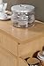 Hodedah Rolling Wood Kitchen Island Cart with Spice Rack, Towel Rack, Utensil Drawer plus Cabinet, White with Beech Top