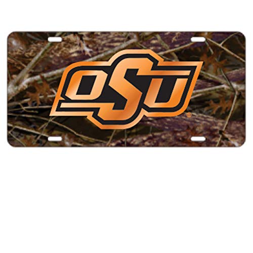 OSU Oklahoma State Cowboys Mirrored Camo License Plate Tag