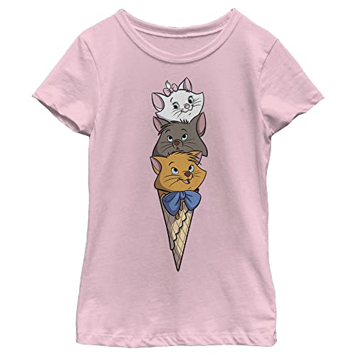 Disney Aristocats Kitten Ice Cream Stack Girl's Solid Crew Tee