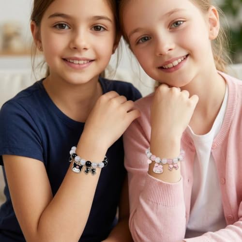 Image of SANNIDHI 2 Pcs Friendship Bracelet for Girls and Women Butterfly Best Friend Bracelet For Couples Adjustable Matching Bracelets BFF Beads Bracelets Jewellery Birthday Rakhi Gift For Sister, Kids