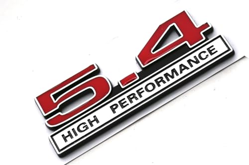 Image of 2pcs 5.4L Liter High Performance Badge V6 Engine Emblems Badge 3D Decals Stickers Cars Trucks (Chrome Red)