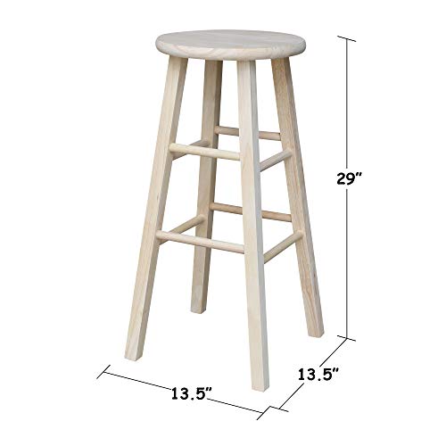 International Concepts 30-Inch Round Top Stool, Unfinished #TOP5
