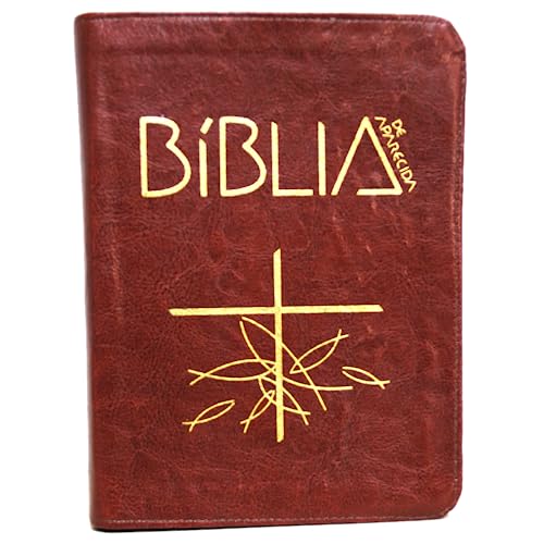 Bíblia de Aparecida média zíper marrom: