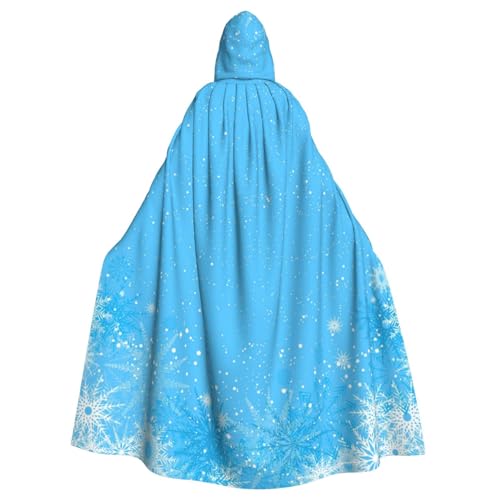 WFUUGNJ Snowflake Cloak Blue Snowflake Hooded Cape for Halloween Christmas Party Cosplay Dress Up