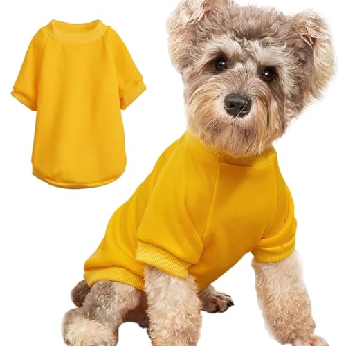 Image of Soft Puppy Sweater for Small Dogs Winter Pullover, Yellow M
