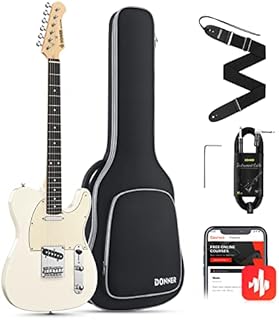 Donner Electric Guitar 39 Inch TELE Electric Guitar DTC-100 Solid Body TC Style Electric Guitar Kit with Bag, Strap, Cable for Youth,Beginner
