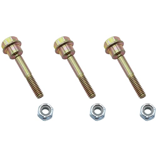 KWEOTUGO Paquete de 3 pernos y tuercas para quitanieves Husqvarna 539976978 595086601 AYP 588077502 de 2 etapas