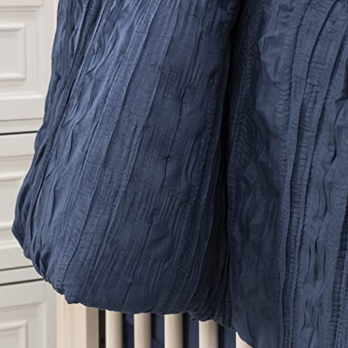 Trend Lab Simply Navy 3 Piece Crib Bedding Set, Sewn With Elegant Ruching, Includes Quilt, Fitted Crib Sheet And Skirt #TOP4