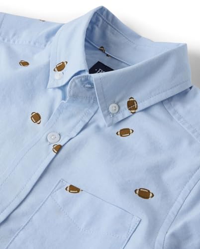 Image of The Children's Place Boys' Short Sleeve Poplin Button Down Shirt