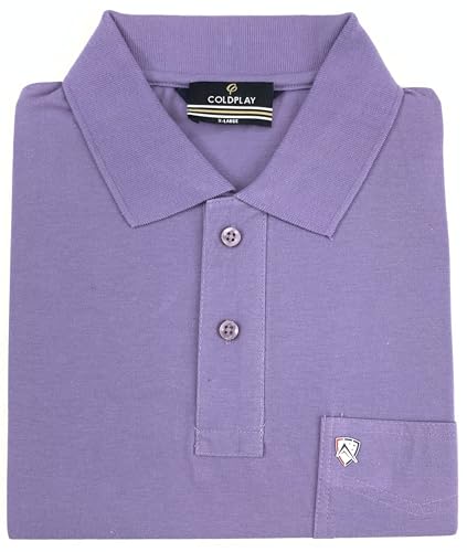 Image of COLDPLAY Men's Cotton Blend Solid Polo T-Shirt | Men's Half Sleeve Polo T-Shirt