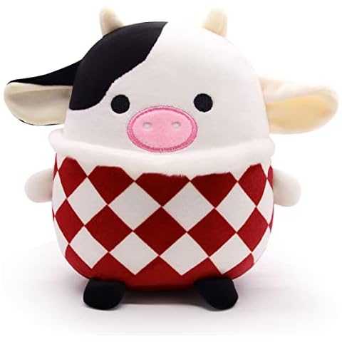 DNFASCHI Cow Plush Cow Stuffed Animal Toy, Cute Cow Plushie Pillow Toy, Soft Stuffed Cow Doll for Kids Cover