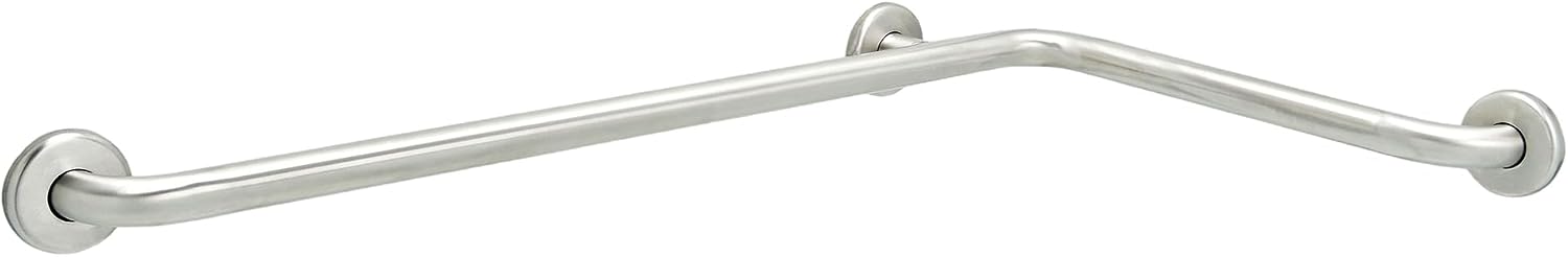Grab Bar Specialists L-Shaped Grab Bar 20x42 Inch 1.25 Inch Dia Stainless Steel ADA 400 lb Made in USA