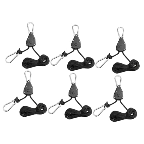 ibasenice 6pièces Kit Corde à Cliquet Réglable Pour Lampe Plante Poulie Levage Lumière Croissance Suspension Tente Et Ventilateur Adapté Pour Ajustement Hauteur Lampe Horticole