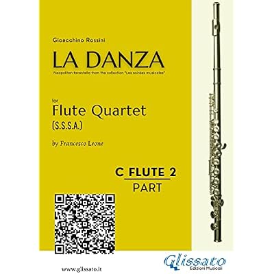 Flute 2 part of "La Danza" tarantella by Rossini for Flute Quartet
