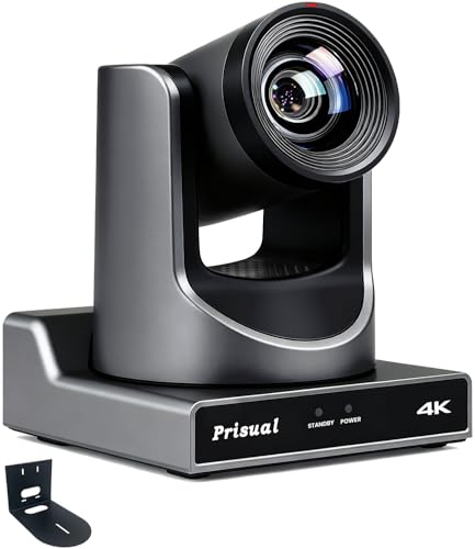 Prisual Ultra 4K PRO NDI PTZ Camera Gen 5, SDI HDMI USB IP with 20x Optical Zoom 1/1.8" UHD CMOS 8.42MP, 4K 60fps AI Auto-Tracking PTZ Camera with Tally Light (Official NDI Certified) TEM-4K20N PRO