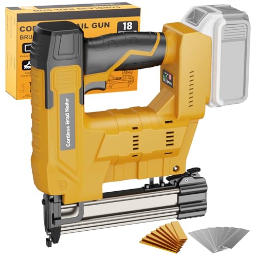 CAMXTOOL Cordless Nail Gun Compatible with Dewalt 20V Battery, 18 Gauge 2-in-1 Electric Brad Nailer/Staple Gun, Battery Powered Nail Guns with 800 Nails & 800 Staples for Wood Carpentry, Tool Only