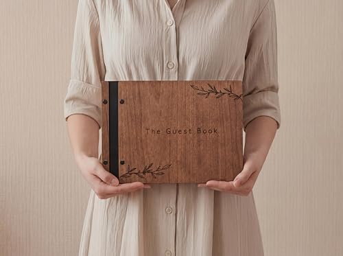 Image of Aspen Studio Guest Book with Signing Pen with Photo of Polaroid for Wedding Book and Memorial Occasions Guest Signing Book for Wedding, Memory Guest Book
