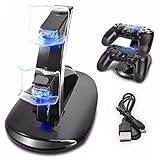 【Platz speichern】Ideal, um Ihren Platz zu sparen, um Ihre Controller im Ladegerät zu speichern, wenn Sie nicht spielen. Dieser Dualshock Charging Stand bietet eine einfache und schnelle Möglichkeit, Ihren PS4 / PS4 Pro / PS4 Slim Controller zu laden und zu speichern.