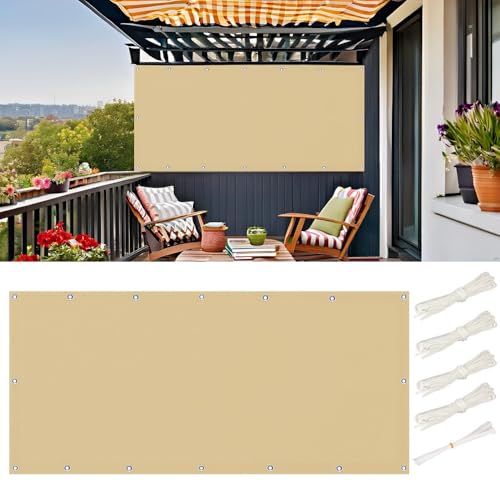 Voile Dombrage 1.5x3 m Rectangulaire Imperméable, Toile Ombrage Exterieur, Voile Dombrage Pare-Soleil Jardin Balcon UV Protection pour Patio Terrasse...