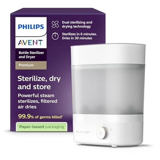 Philips Avent SCF293/00 Flaschensterilisator und -trockner, elektrischer Dampfsterilisator für bis zu 6 Babyflaschen, Sauger & Zubehör, modulares Design, weiß