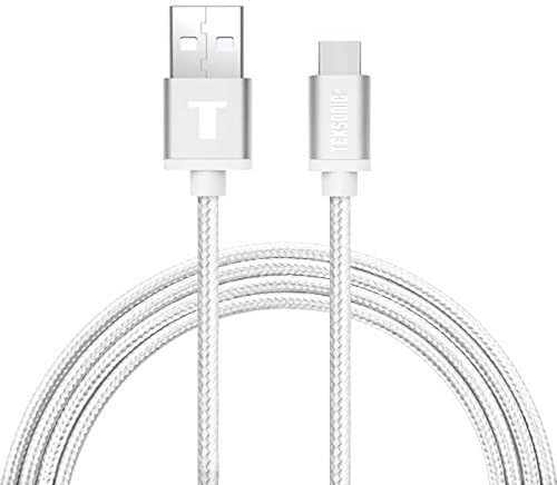 USB Type C, TekSonic [2 Pack] [Rose Gold - Silver] 6.6 Ft/2M Extra Long Braided USB-C to USB A cable charger sync cord for Macbook 12 inch, Pixel, LG G5, G6, Asus AiO, Nintendo Switch, Galaxy S8 Plus