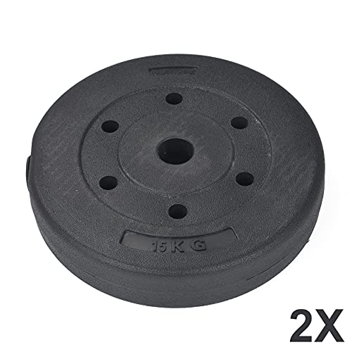 Youyijia 2x 15kg Standard Weight Plates Disc Vinyl Barbell Weights Lifting Training Dumbbell Plates for Bodybuilding Increase Muscle 36x7cm - Image 8