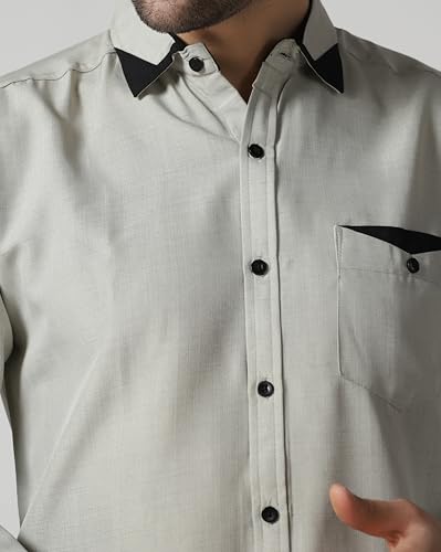 Image of TAGDO Men's Full Sleeve Shirt | Pocket Design and Spread Collar Shirt for Man (2054)