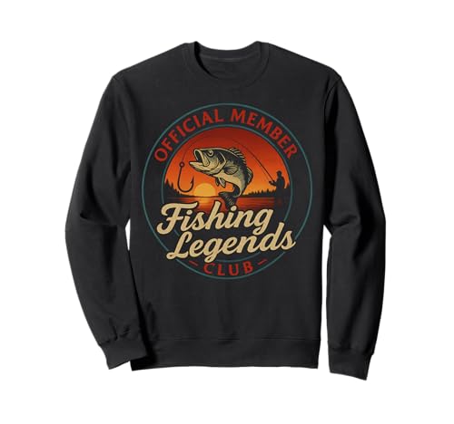Fisherman Vintage Cool Fishing Legends Club Official Funny Felpa