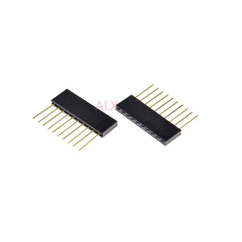 20PCS 10 PIN Single Row Straight Female PIN Header 2.54MM Pitch pin Long 11MM Strip Connector Socket 1X10 10PIN for arduino PCB