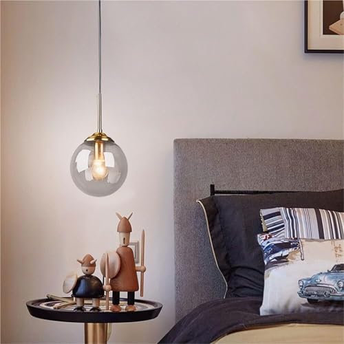 Lumière suspendue E14 lustre verre sphérique luminaire décoratif - 2