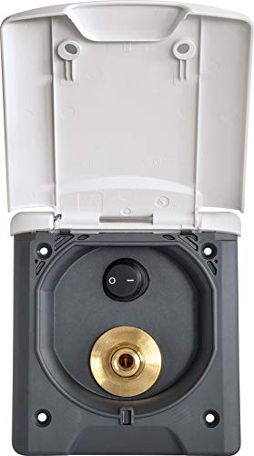 Preisvergleich Produktbild Fawo Wassersteckdose Wippschalter Klappdeckel Magnetverschluss Wasseraußenanschluss Camping weiß