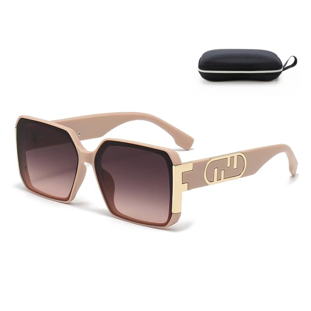 Gafas de sol cuadradas UV400 Gafas de sol de viaje retro Sombra degradada 2 piezas