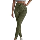 HGps8w Ribbed Lounge Pants for Women Casual Elastic High Waisted Drawstring Leggings Comfy Skinny Sweatpants