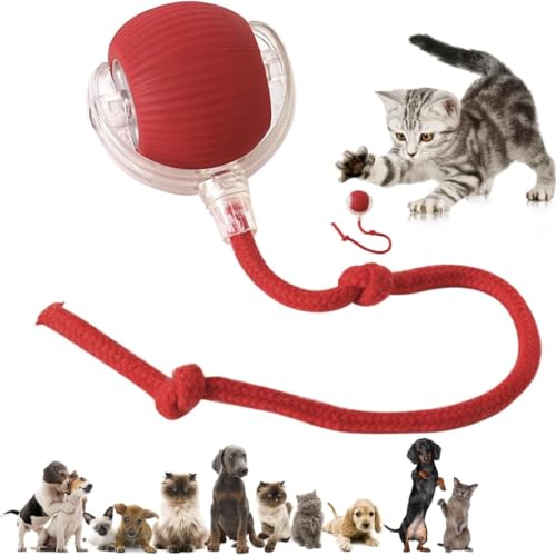 Image of Interactive Cat Toy - Cat Toys for Indoor Cats Smart Silicone Rolling Ball with Tail,Bird Sound, Motion Activated,Kitten Puzzle Toys for Bored Indoor Adult Cats & Dogs (1-Pcs )