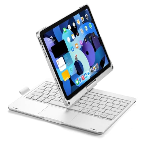 Teclado giratorio 360 premium para iPad Air 11 M3 y Pro con trackpad y luces integradas