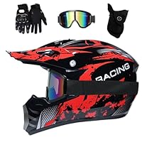 Casco Integrale MTB Motocross Con Occhiali E Guanti - Per Bambini E Ragazzi, Dotato Di Certificazioni - Foto 8