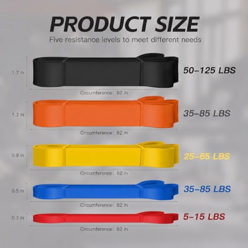 Image of Pull Up Bands, Resistance Bands Set, Exercise Workout Bands for Men & Women, Ideal for Body Stretching, Physical Therapy and Muscle Training