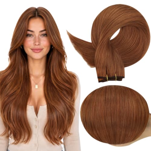 Full Shine 18 Inch Weft Hair Extensions 105G Dark Copper Hair
