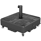 CONCEPTION AJUSTABLE POLYVALENTE : Compatible avec des mâts de Φ38 mm et Φ48 mm, cette base de parasol convient aux parasols à mât central ou double tête de moins de 4 m de diamètre.