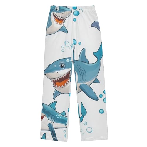 Wild Shark Boys Long Pants Soft Trousers Elastic Waist Kids Lounge Bottoms with Pockets S-XL