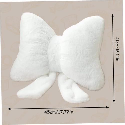 Coussin en forme de nœud en peluche blanche douce pour canapé et lit - 6