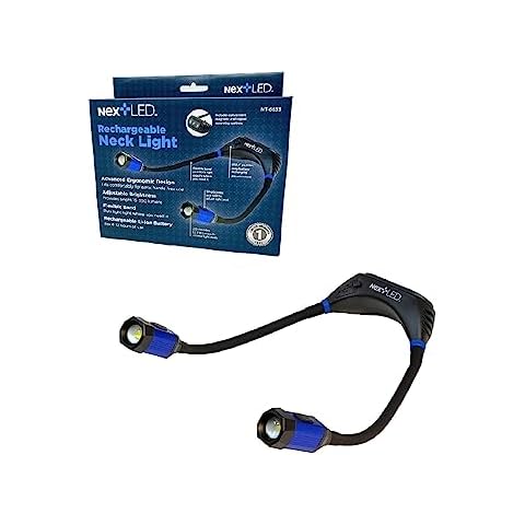 NextLED NT-6633 Heavy Duty Rechargeable Neck Light with Magnetic Base, IPX4, 2000mAh Battery, LED Mechanic Neck Light Hands Free, Flexible Around The Neck Flashlight, Neck Work Light Rechargeable Cover