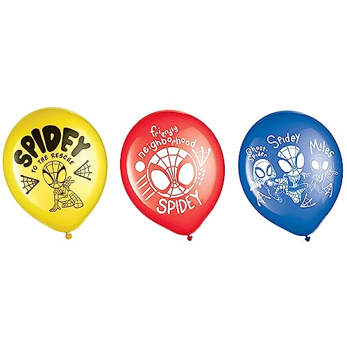 Image of Latex Balloons - 12 inch - Perfect for Birthdays, Theme Days & Special Events, Spidey & His Amazing Friends, Pack of 6