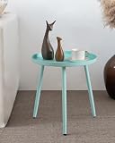 AOJEZOR Side Table: End Table for Any Room - Round Side Tables for Small Spaces - Winter Sky with 3 Legged