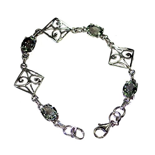 Bracelet améthyste verte en argent sterling pour femme | Bijoux faits main