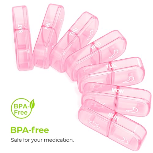 Image of AUVON Weekly Pill Organizer 2 Times a Day, One-Sided Opening, Easy to Use