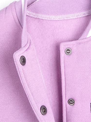 Soly Hux Toddler Girl's Varsity Jacket Letter Star Print Long Sleeve Color Block Baseball Bomber Jacket Coat Purple 100 #TOP2