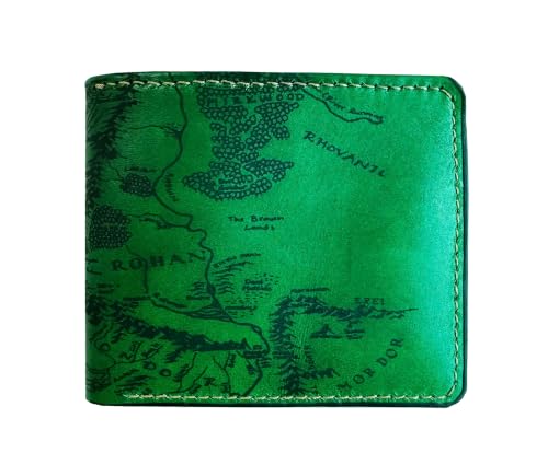 Image of Vintage Handmade Mens Wallet - Genuine Leather Bifold with Map Engraving, Customizable Gift - 7FR